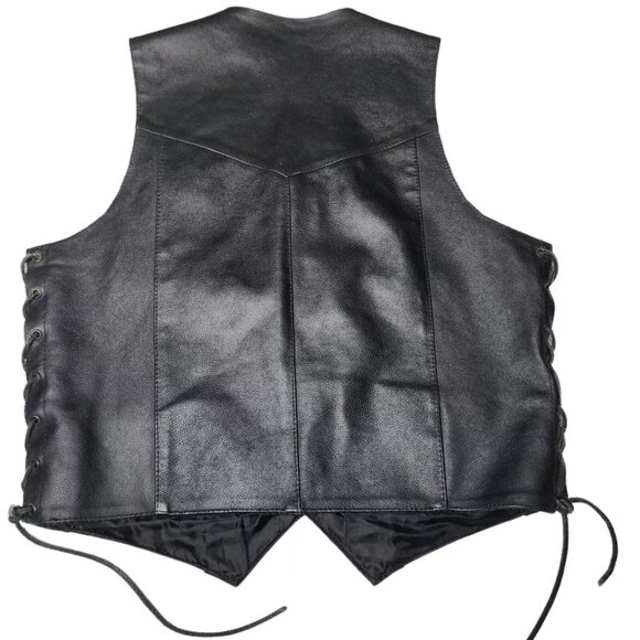 Genuine Leather Men’s Black Vest Size Large - Picture 2 of 5